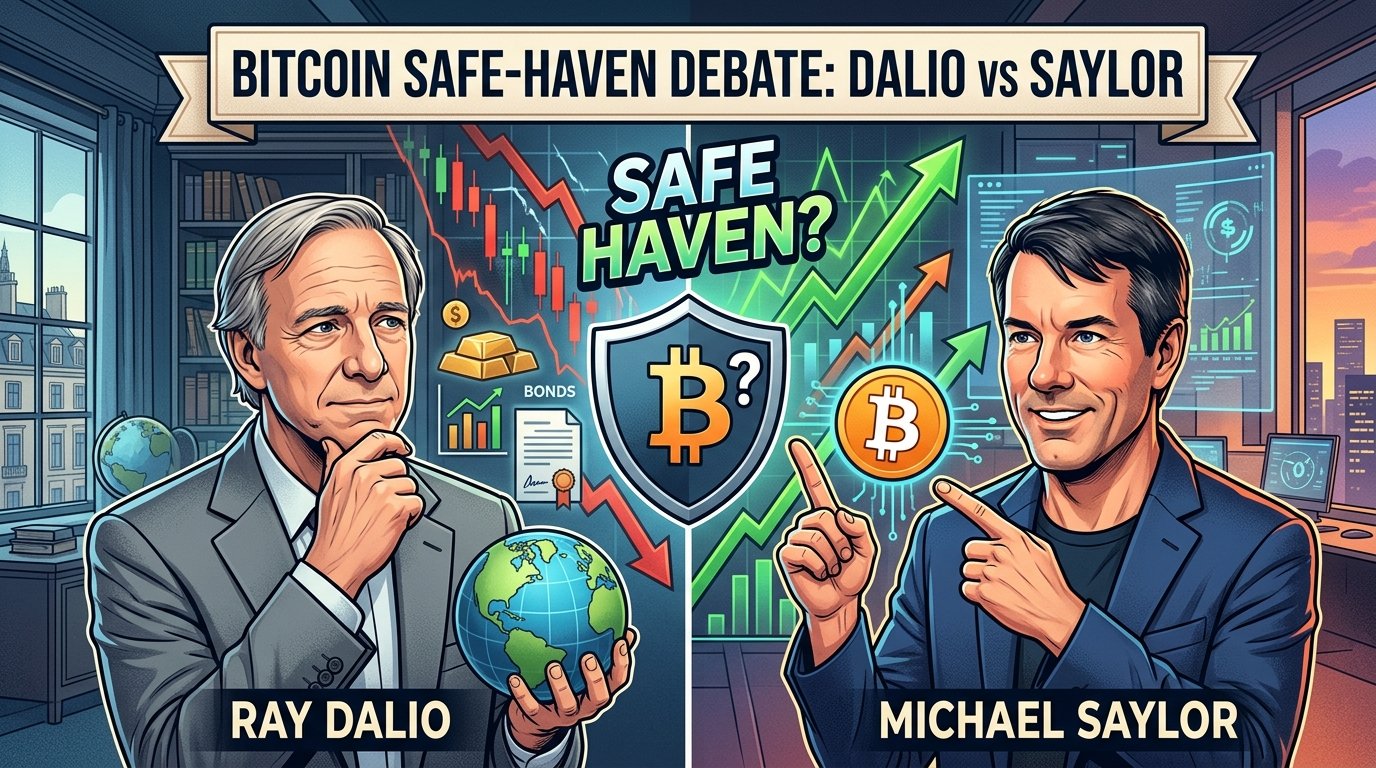 Bitcoin Safe-Haven Debate Dalio vs Saylor