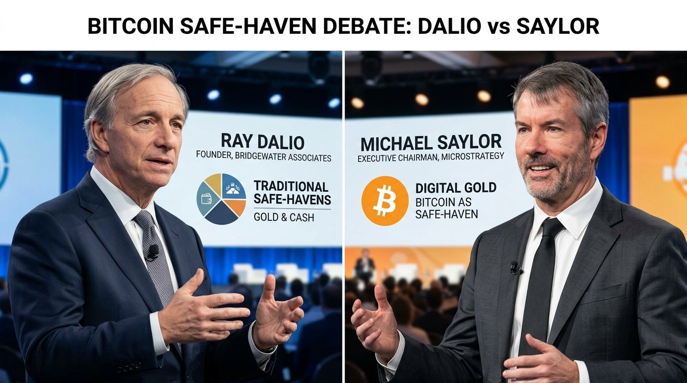 Bitcoin Safe-Haven Debate Dalio vs Saylor