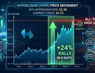 Hyperliquid Price Nears ATH as HYPE Rallies 24% in 6 Days